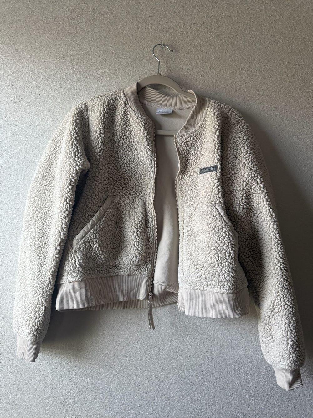 Columbia Cream Sherpa Zip-Up Teddy Jacket